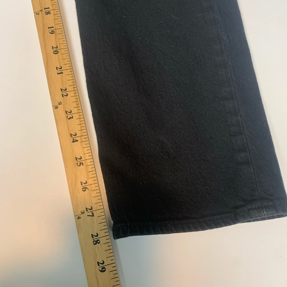 Levi's Premium Wedgie Straight Jeans Women 31x28 Black Button Fly Denim Stretch - Picture 9 of 9